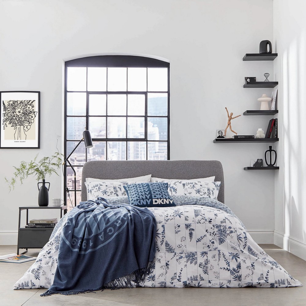 Wildflower Floral Patchwork Bedding by DKNY in Blue